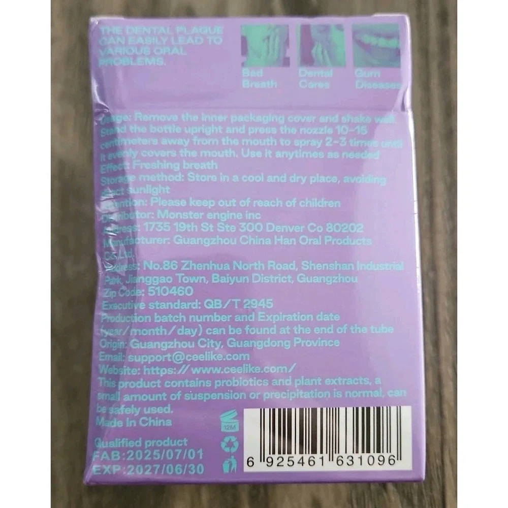 Ceelike Kiss Artifact - Probiotic Oral Spray Freshening Oral Mint Spray 20 ml